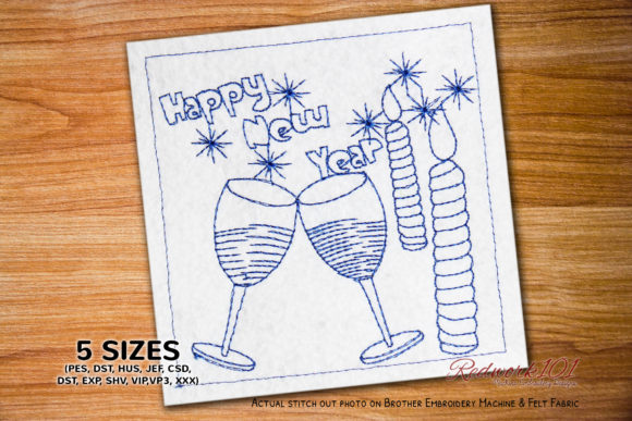 New Year Celebration Wine & Candles Design