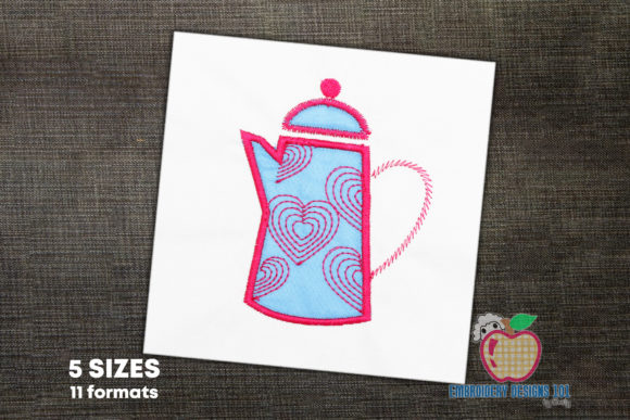 Review: Beautiful Pink Coffee Pot Applique for Holiday Sales