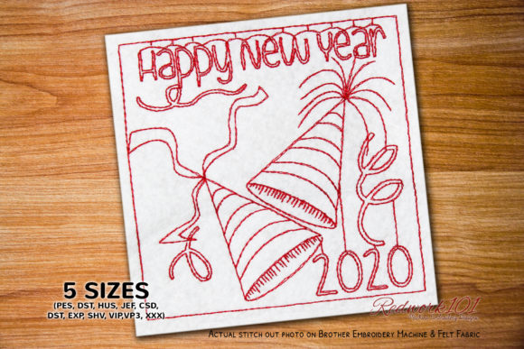 Review: Colorful Party Hats 2020 Redwork Design