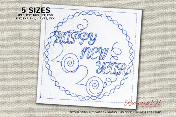 Reviewing Happy New Year 2020 Circle Redwork